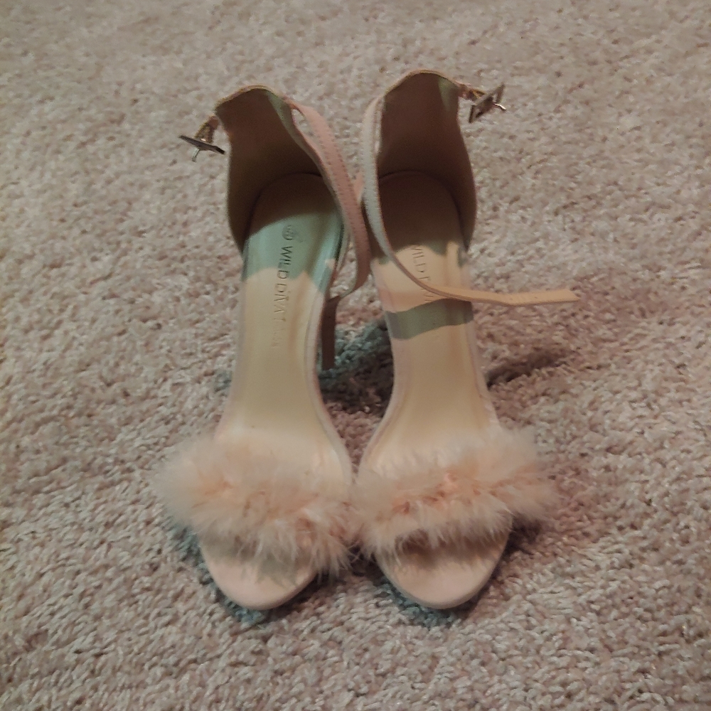Light Pink Fluffy Heels